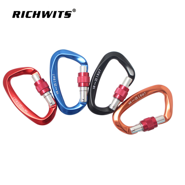 Automatischer D-Typ-Karabinerhaken aus Luftfahrt-Aluminium, Yoga-Schloss