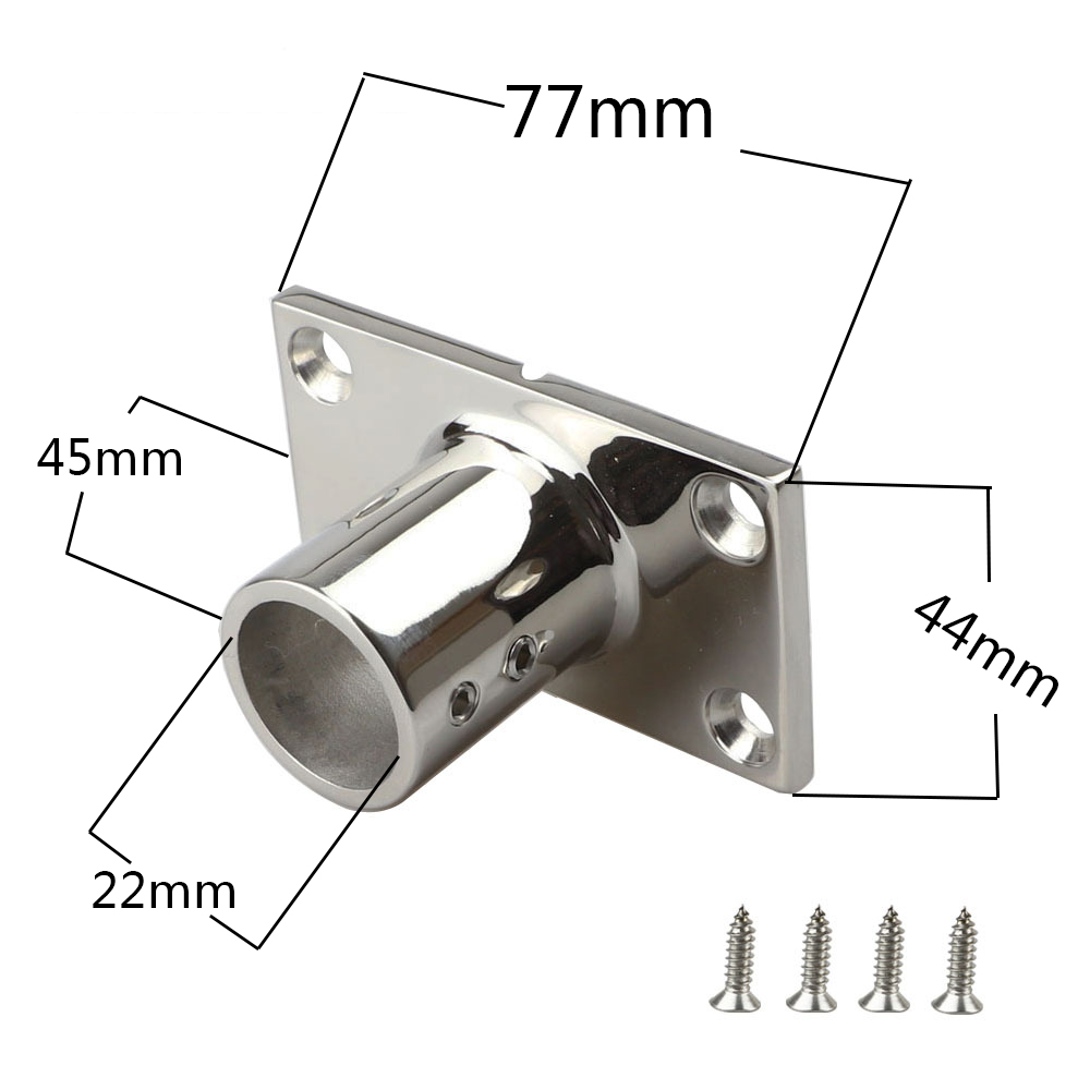  Marine Hardware Edelstahl 316 90-Grad-Schienensockel für Boot, Yacht, 22 mm, 25 mm