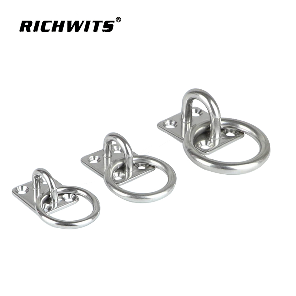  Quadratische Festmacher-Augenplatte aus Edelstahl, 4–8 mm