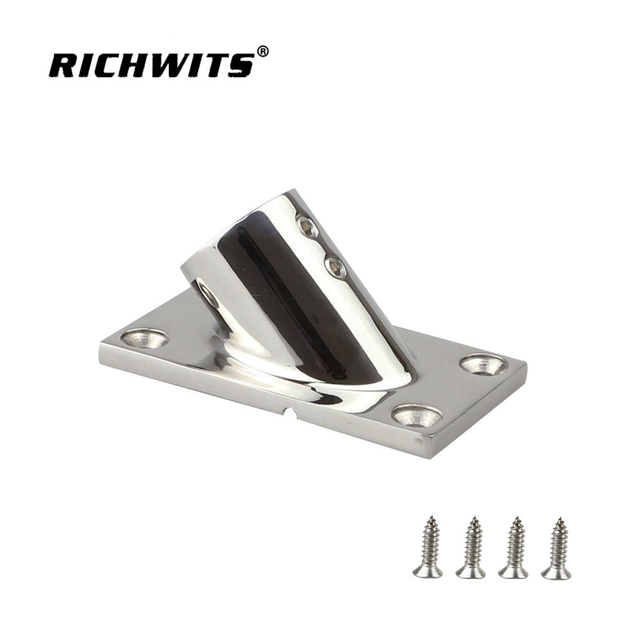  Marine Hardware Edelstahl 45 Grad rechteckige Schienenbasis 