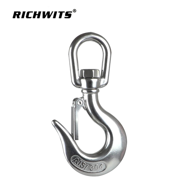 Edelstahl-Krankettenhaken mit drehbarer Öse, 150 kg bis 1500 kg