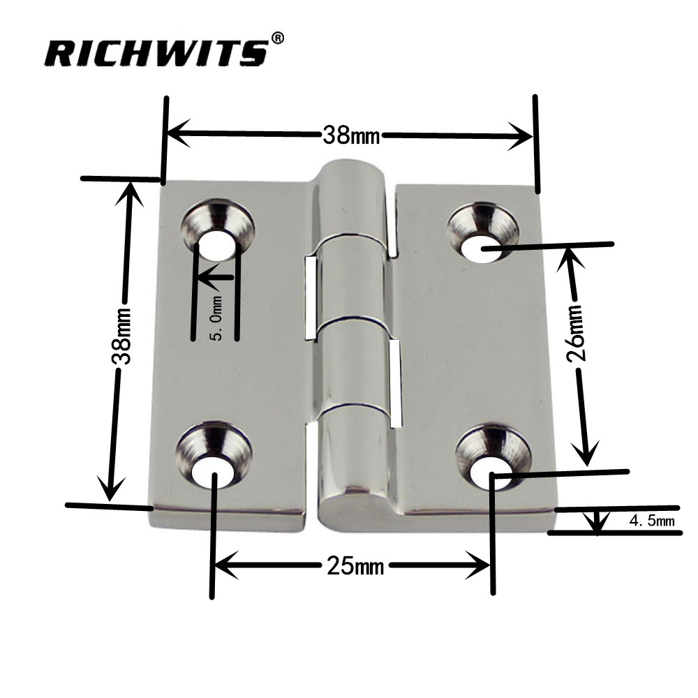 Hochglanzpoliertes Yachtscharnier aus Edelstahl 304