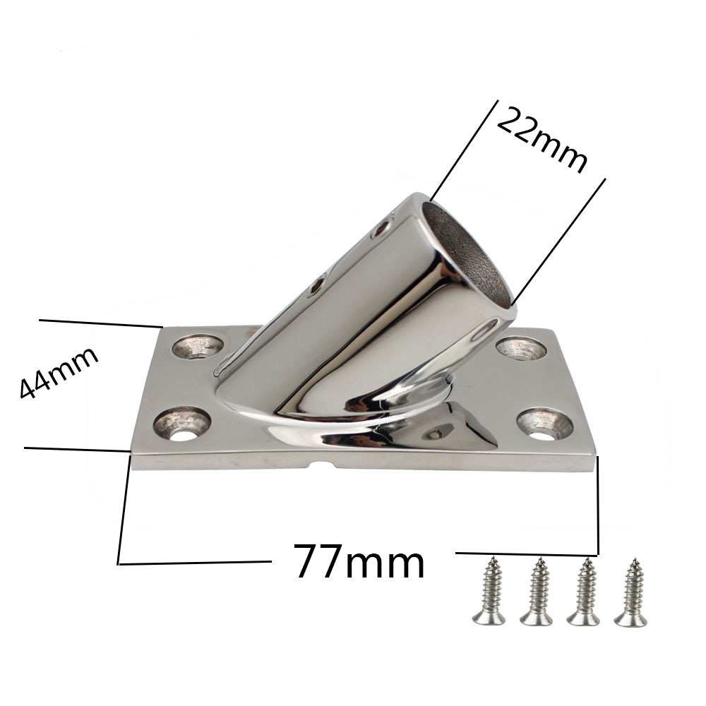  Marine Hardware Edelstahl 45 Grad rechteckige Schienenbasis 