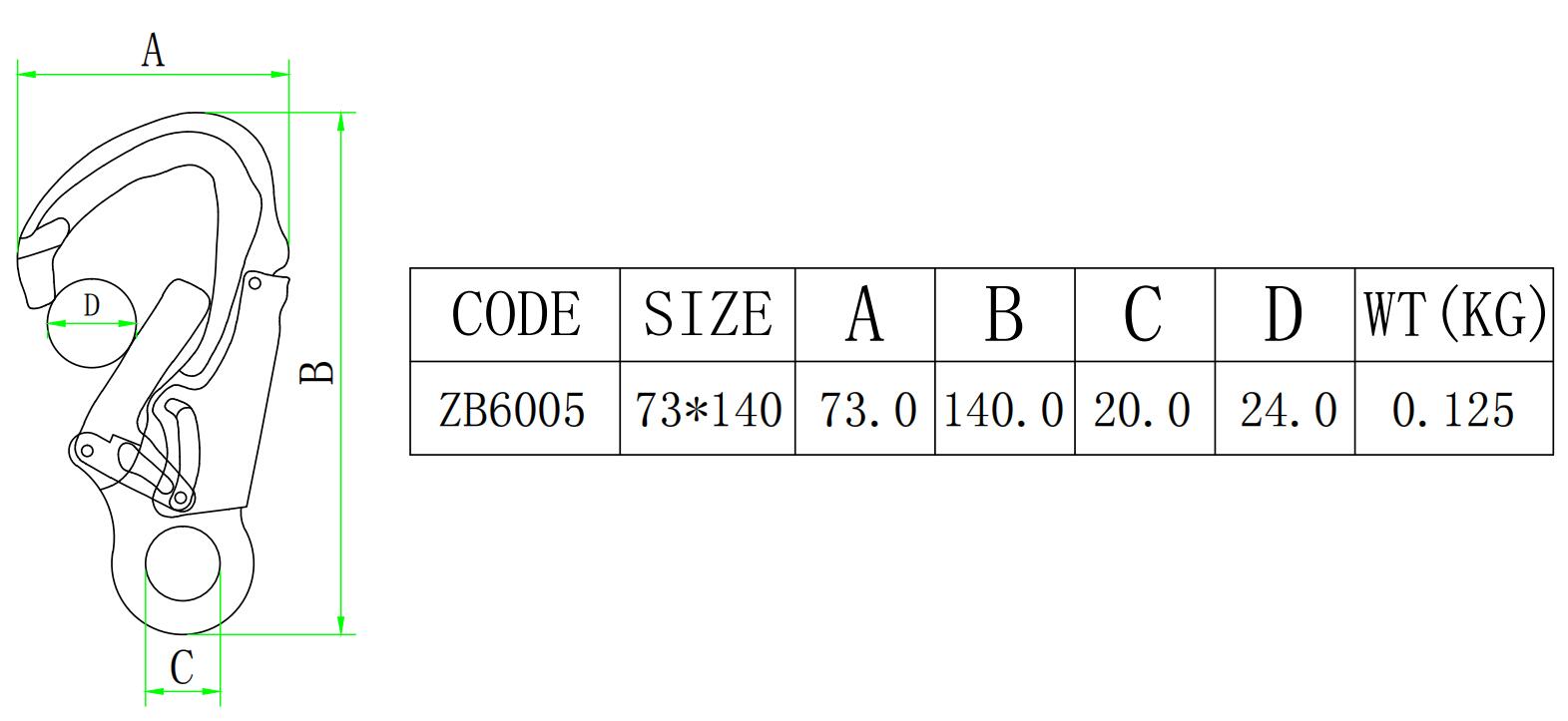 Outdoor-Kletterkarabiner aus 7075D-Aluminium