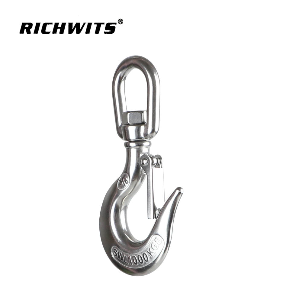 Edelstahl-Krankettenhaken mit drehbarer Öse, 150 kg bis 1500 kg