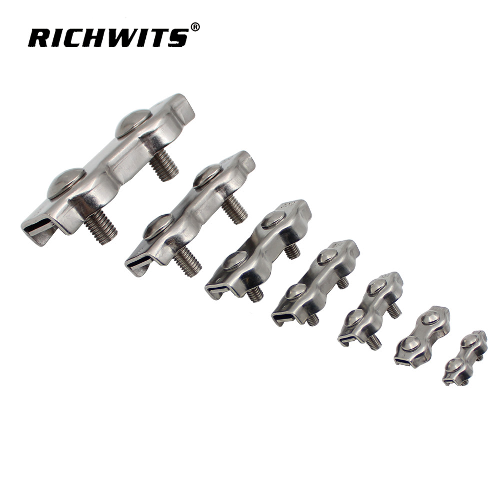 Edelstahl-Duplex-Drahtseilklemmen, Kabelklemmen, Duplex-Griffe, Kabelklemmen