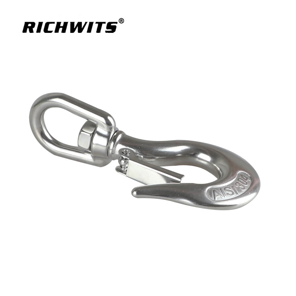 Edelstahl-Krankettenhaken mit drehbarer Öse, 150 kg bis 1500 kg