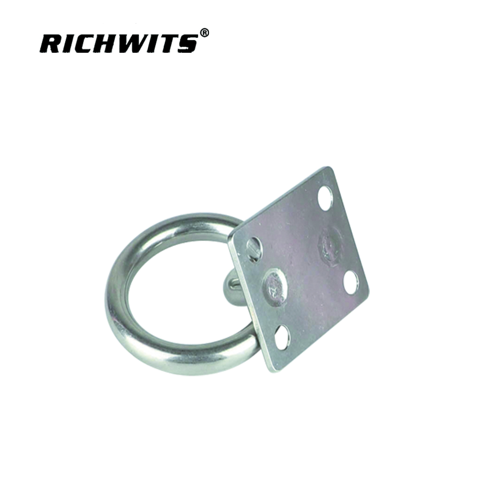  Quadratische Festmacher-Augenplatte aus Edelstahl, 4–8 mm