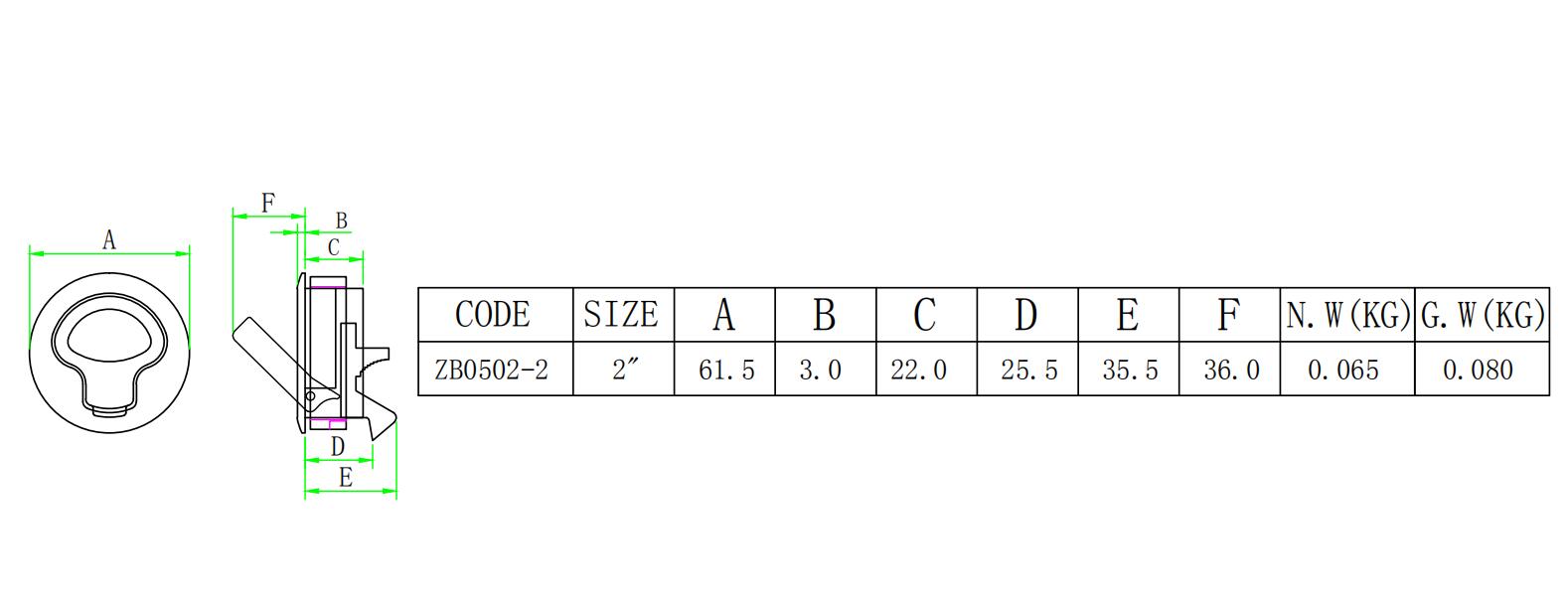 ZB0502塑料圆锁-尺寸图