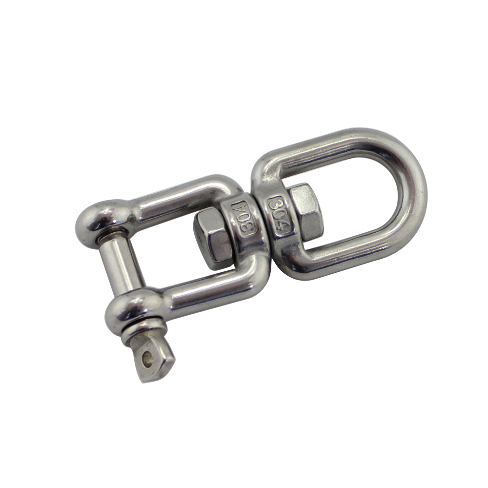 Rigging-Hardware, drehbarer Karabinerhaken aus Edelstahl mit Backen und Öse, 4–20 mm