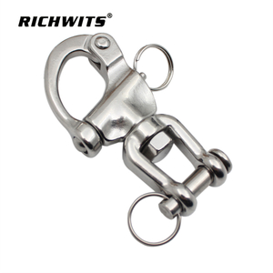 Schwenkbacken-Schnappschäkel, Rigging-Hardware, Edelstahl, 70 mm, 87 mm, 128 mm
