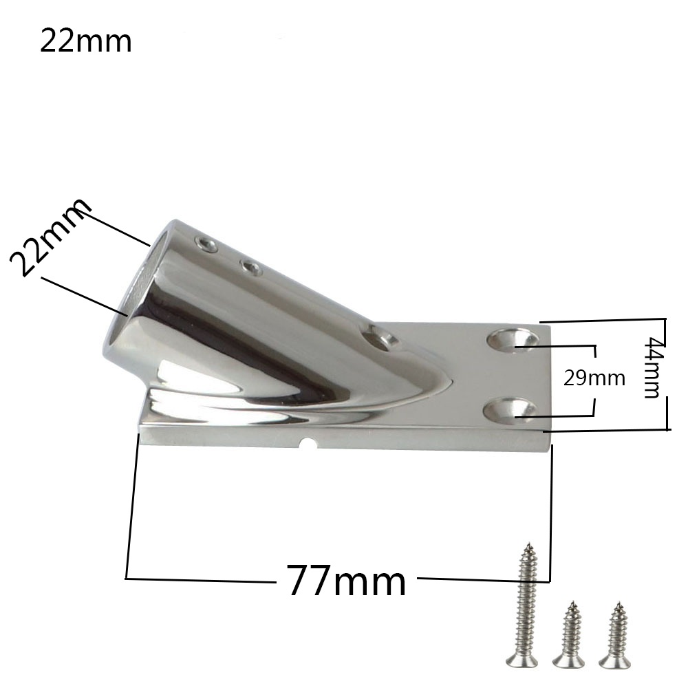  Marine 30-Grad-Schienensockel für Schiffsyacht, Edelstahl 316, 22 mm, 25 mm