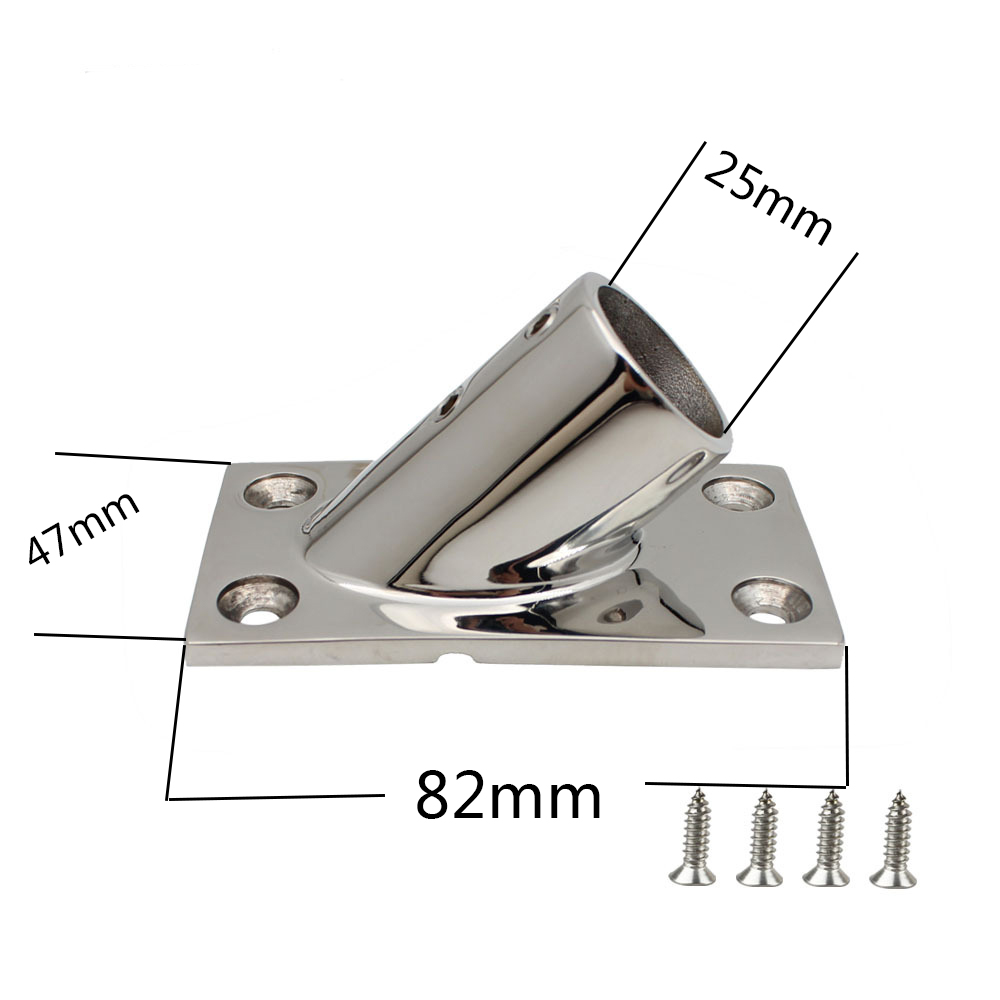  Marine Hardware Edelstahl 45 Grad rechteckige Schienenbasis 