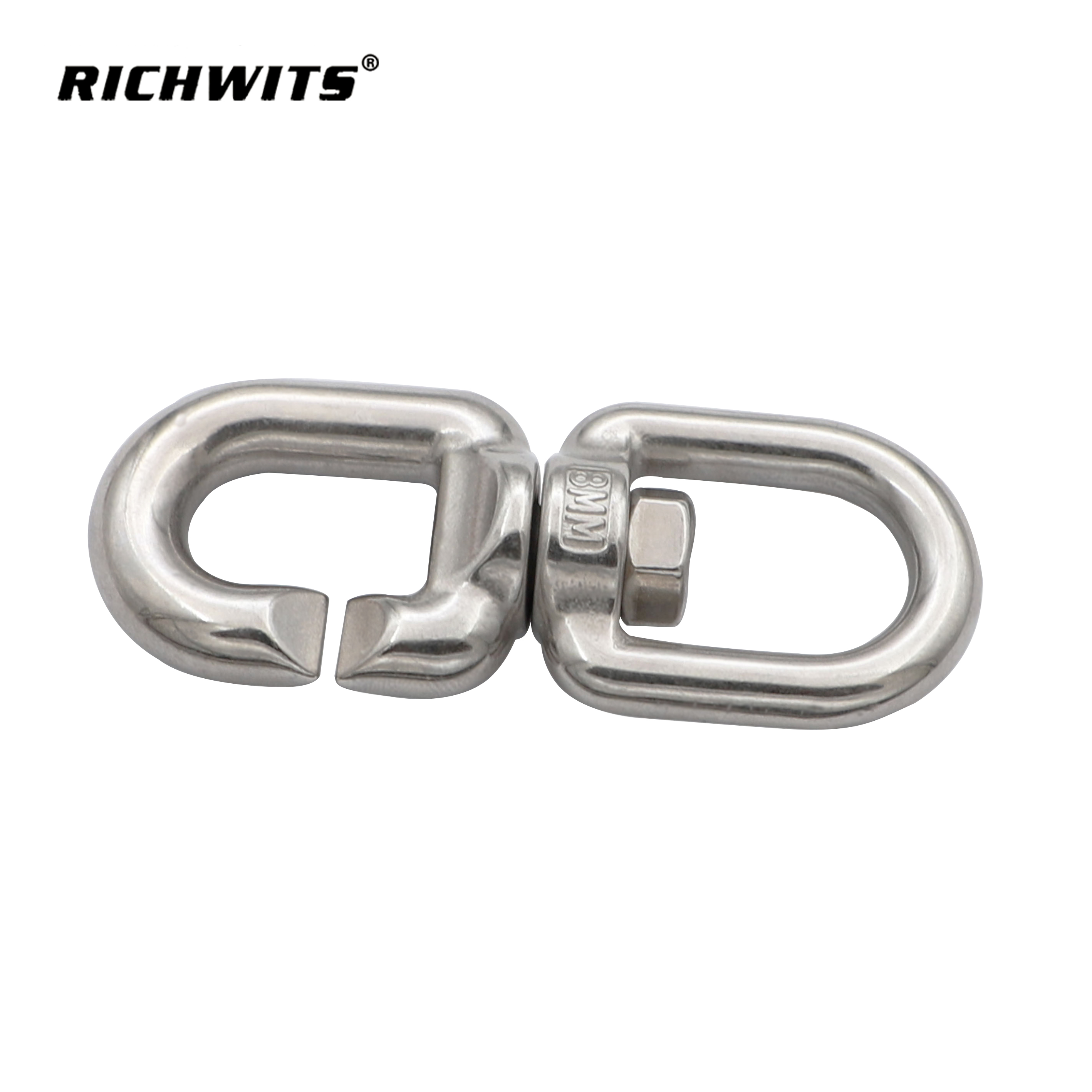 Marine-Seil aus Edelstahl 316, C-Form, 8-Kette, Schnellverbindungs-Drehring