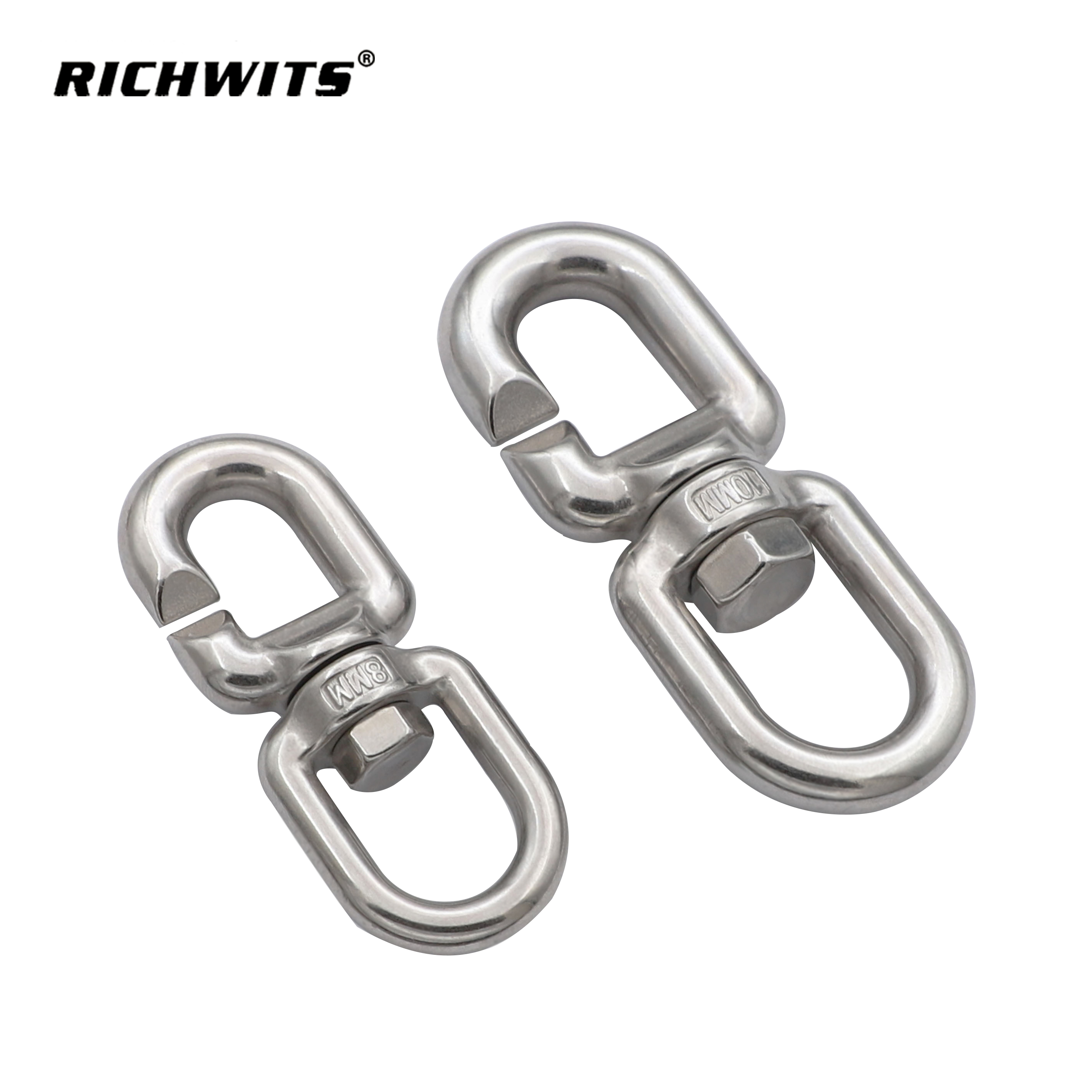 Marine-Seil aus Edelstahl 316, C-Form, 8-Kette, Schnellverbindungs-Drehring
