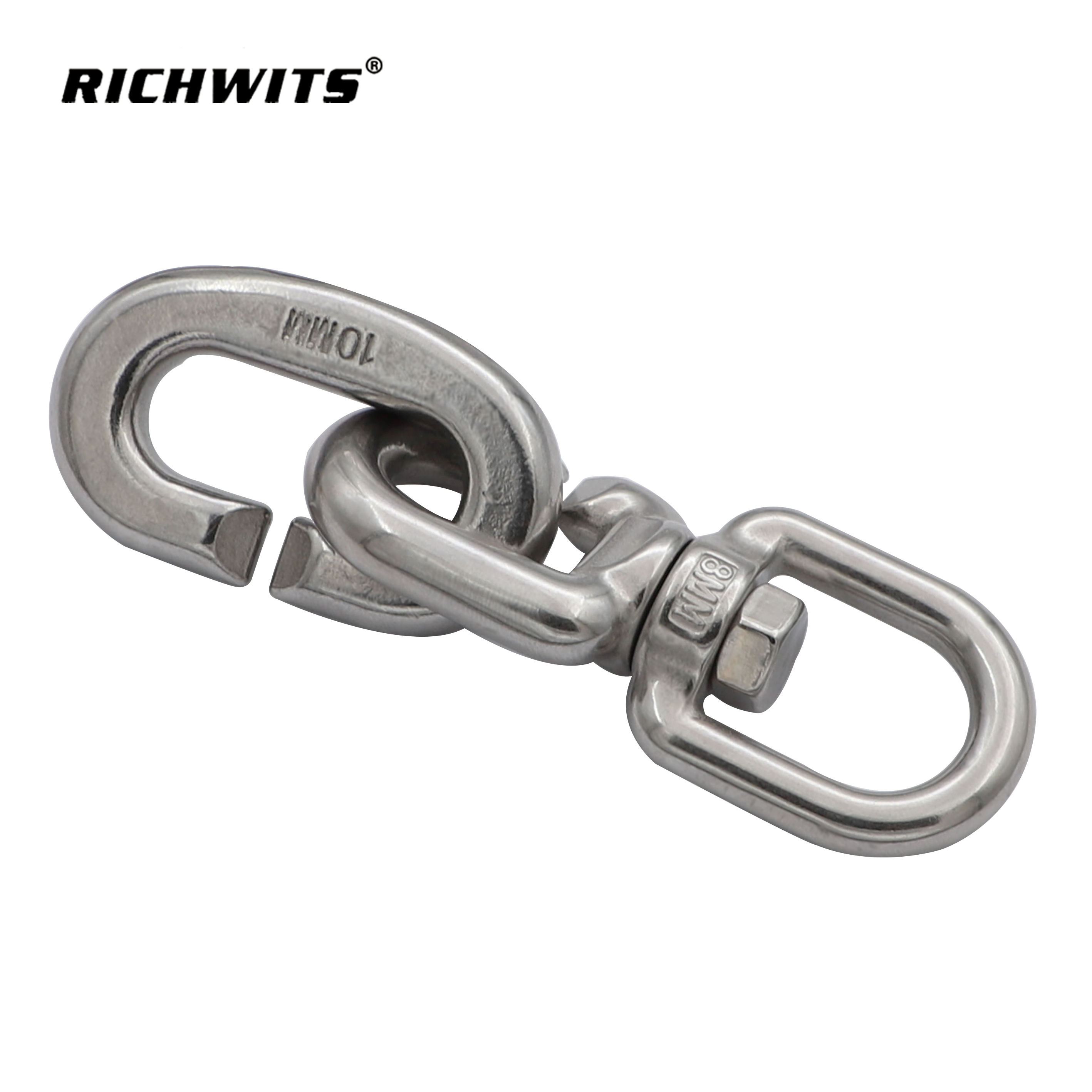 Marine-Seil aus Edelstahl 316, C-Form, 8-Kette, Schnellverbindungs-Drehring