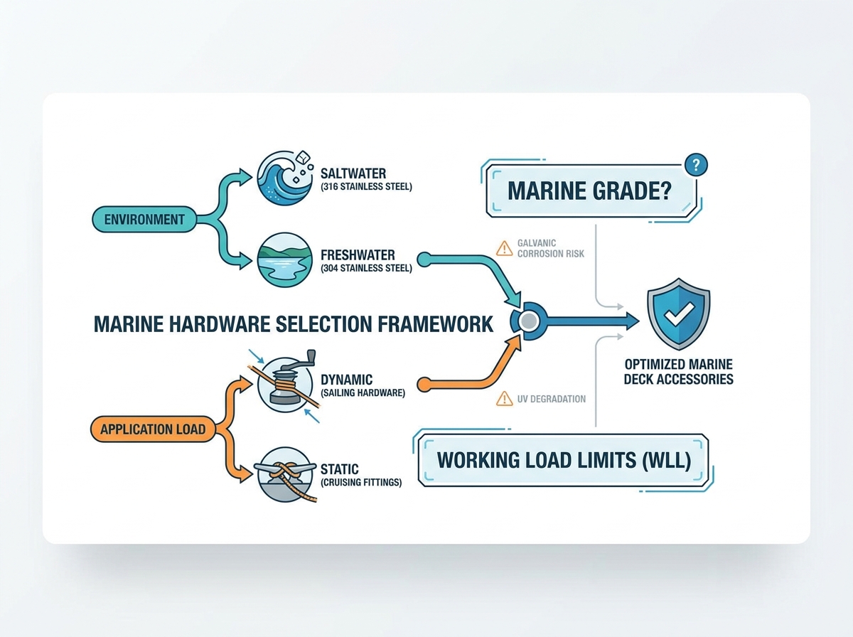 Marine-Hardware und Decksbeschl&auml;ge auf einer Yacht